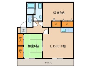 ハイカム－ル津福Ａの物件間取画像